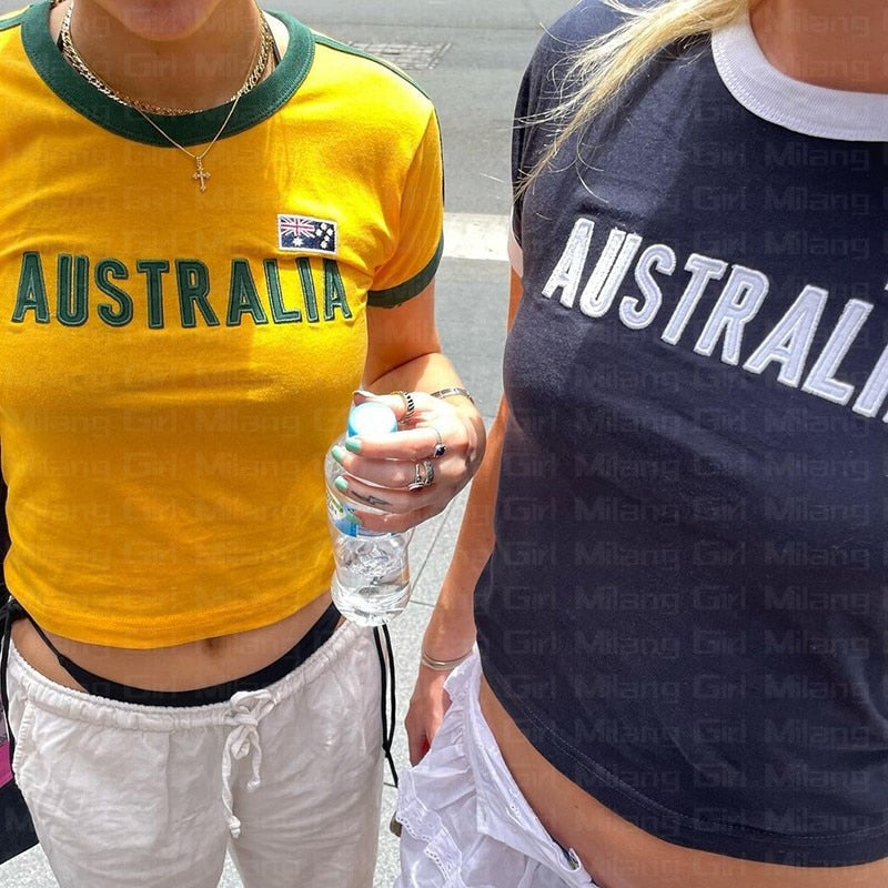 Australia Embroidered Jersey Tee