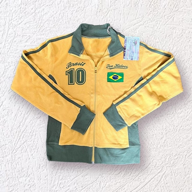 Brazilian Legacy Yellow and Green Number 10 Sweatshirt